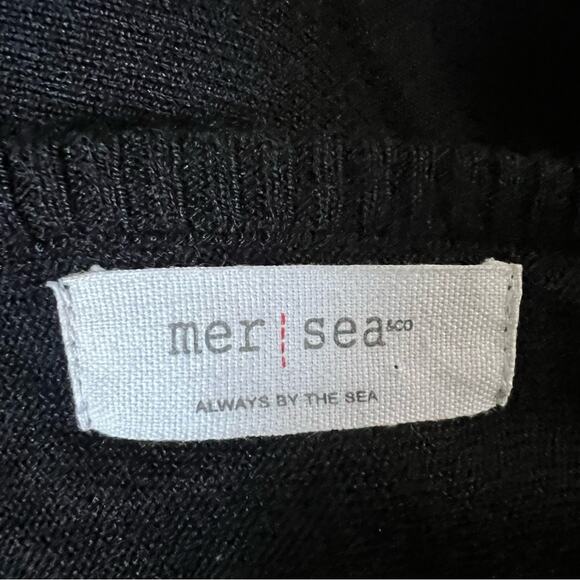 MERSEA Black Catalina Crewneck Sweater Oversized One Size Lagenlook - Picture 7 of 10